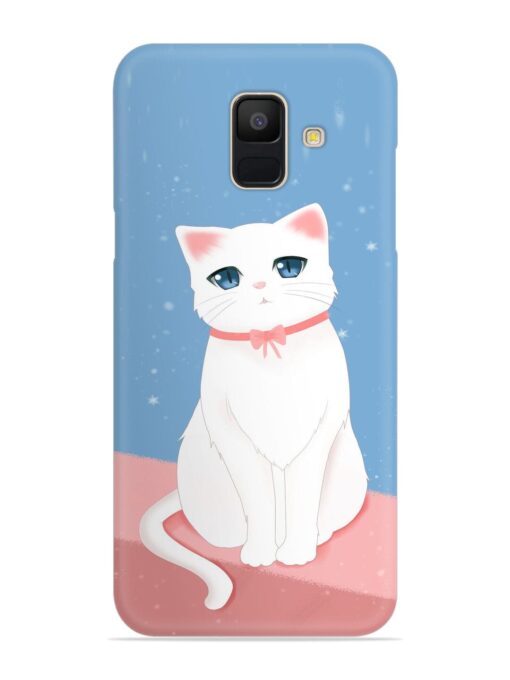 Cute White Cat Snap Case for Samsung Galaxy A5 (2018) Zapvi