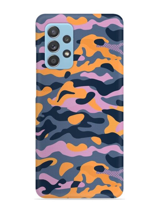 Camouflage Army Military English Orange Art Snap Case for Samsung Galaxy A52 (5G) Zapvi