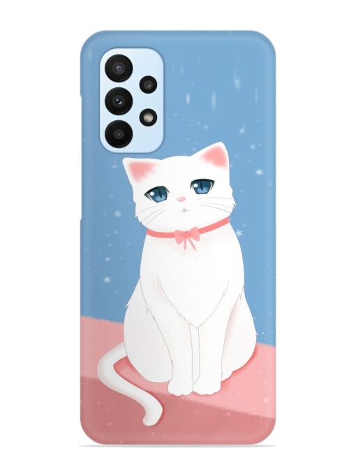 Cute White Cat Snap Case for Samsung Galaxy A52S (5G) Zapvi