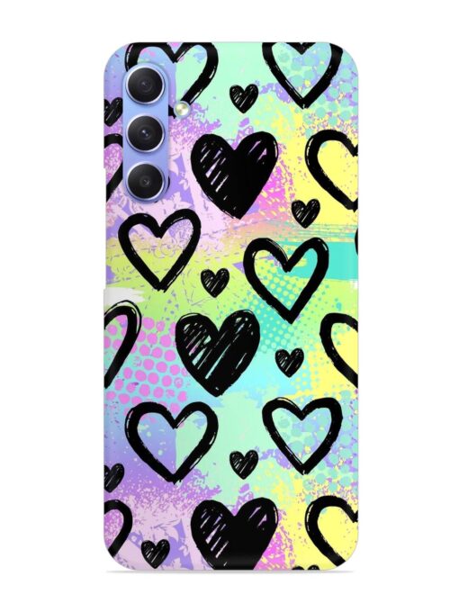 Bright Pattern Hearts Snap Case for Samsung Galaxy A54 (5G) Zapvi