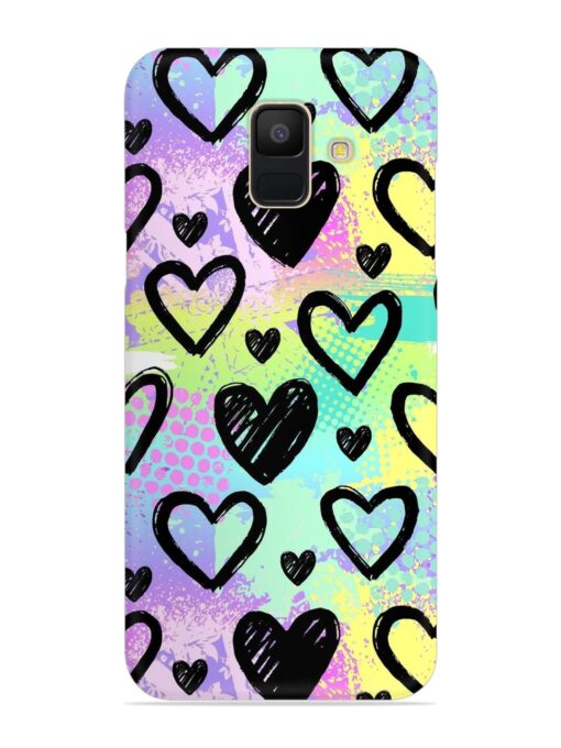 Bright Pattern Hearts Snap Case for Samsung Galaxy A6 Zapvi