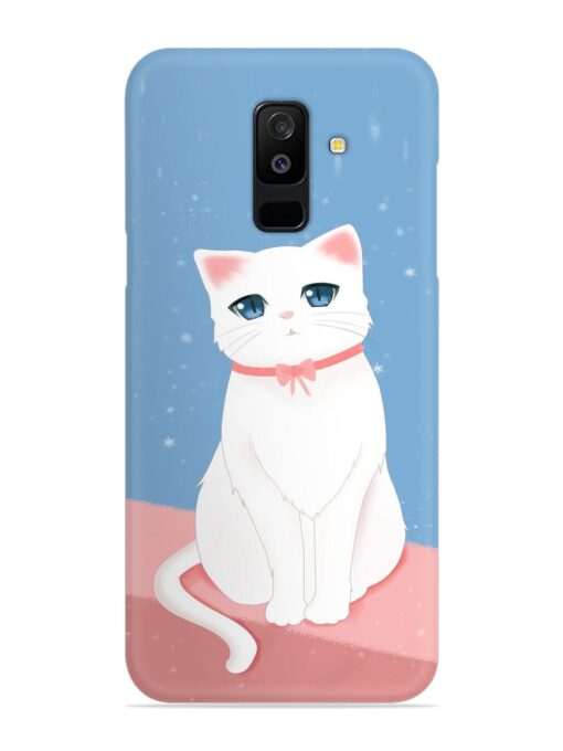 Cute White Cat Snap Case for Samsung Galaxy A6 Plus Zapvi