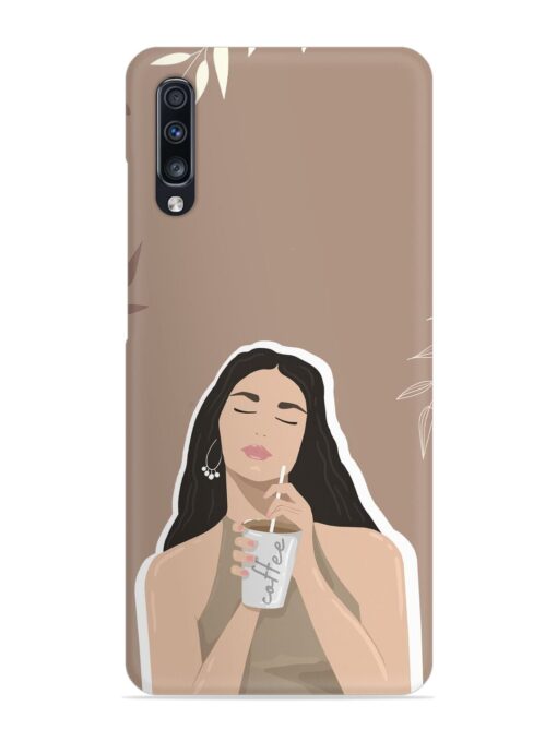 Girl With Coffee Snap Case for Samsung Galaxy A70 Zapvi