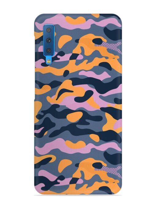 Camouflage Army Military English Orange Art Snap Case for Samsung Galaxy A7 (2018) Zapvi