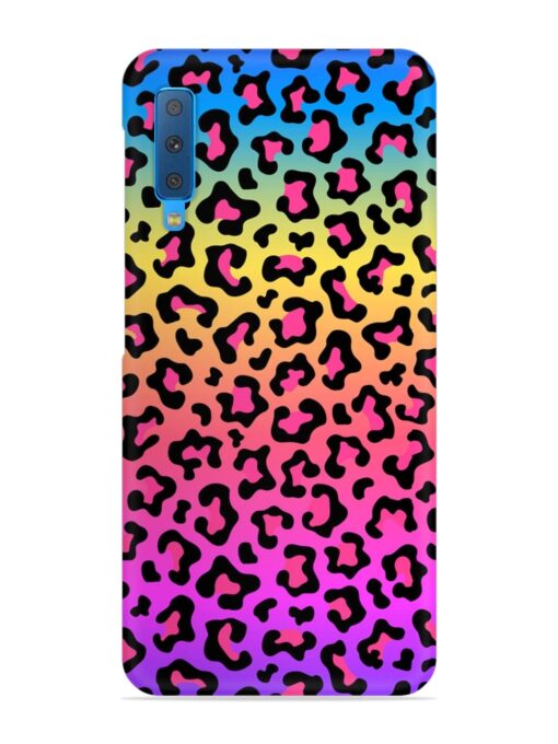 Neon Rainbow Colored Snap Case for Samsung Galaxy A7 (2018) Zapvi