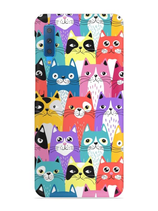 Funny Cartoon Cats Snap Case for Samsung Galaxy A7 (2018) Zapvi