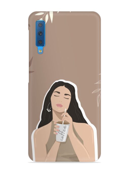 Girl With Coffee Snap Case for Samsung Galaxy A7 (2018) Zapvi