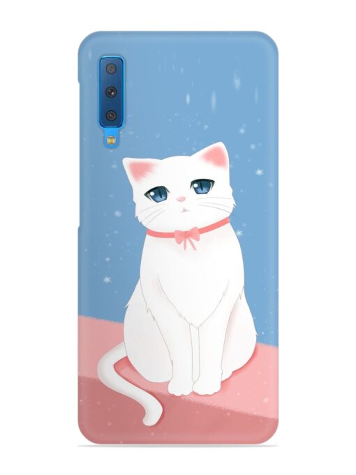 Cute White Cat Snap Case for Samsung Galaxy A7 (2018)