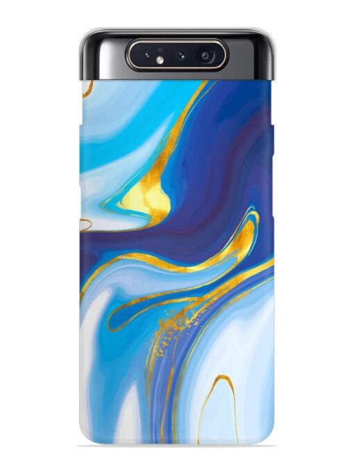 Watercolor Background With Golden Foil Snap Case for Samsung Galaxy A80 Zapvi