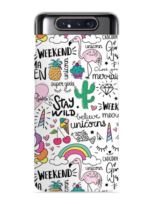 Unicorn Ice Cream Snap Case for Samsung Galaxy A80 Zapvi