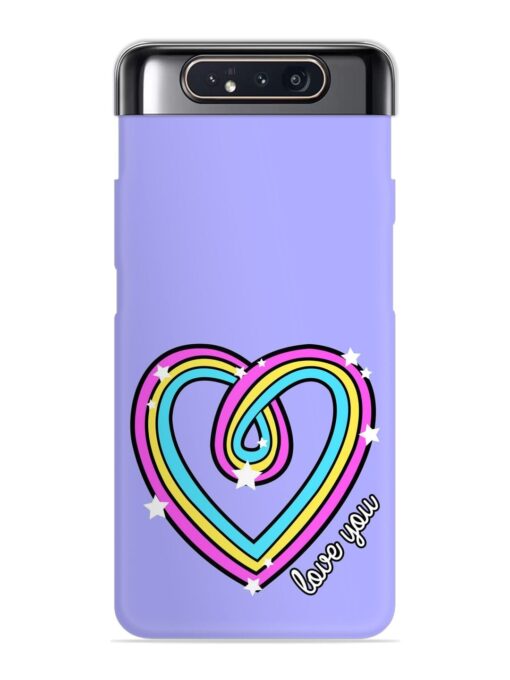 Colorful Rainbow Heart Snap Case for Samsung Galaxy A80 Zapvi