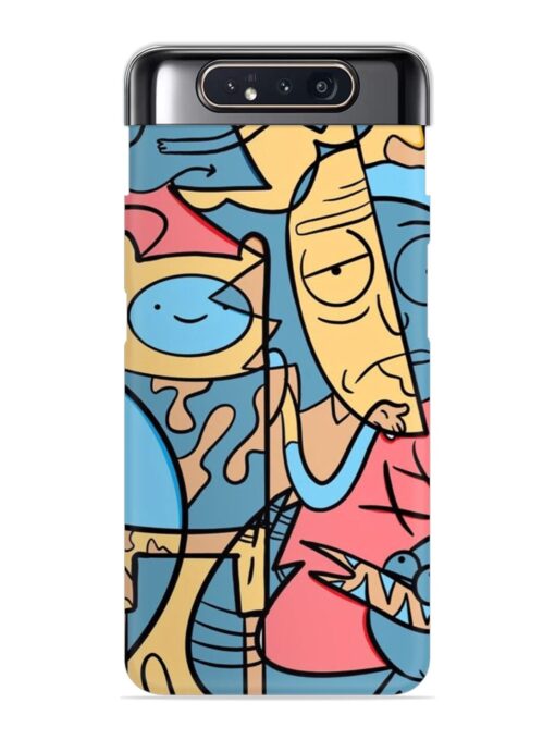 Silly Face Doodle Snap Case for Samsung Galaxy A80 Zapvi