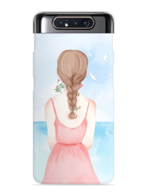 Watercolor Girl Vector Snap Case for Samsung Galaxy A80 Zapvi