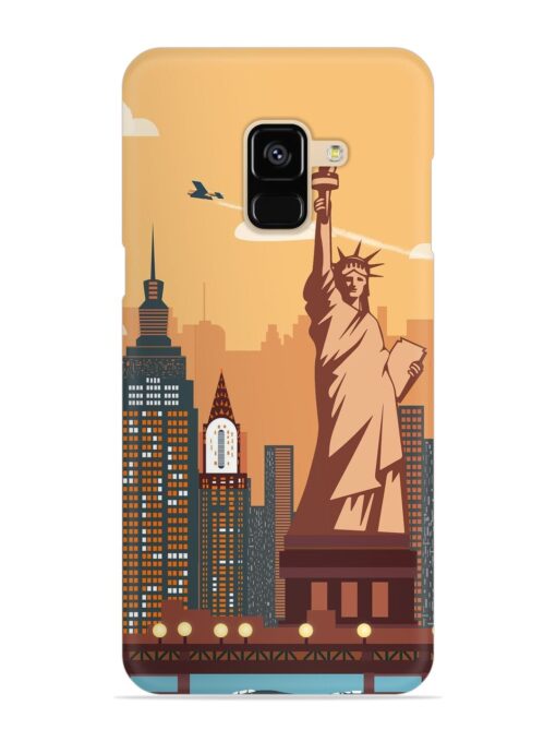 New York Statue Of Liberty Architectural Scenery Snap Case for Samsung Galaxy A8 (2018) Zapvi