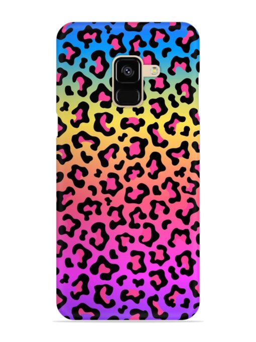 Neon Rainbow Colored Snap Case for Samsung Galaxy A8 (2018) Zapvi