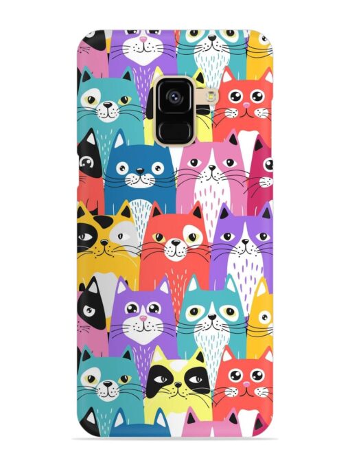 Funny Cartoon Cats Snap Case for Samsung Galaxy A8 (2018)