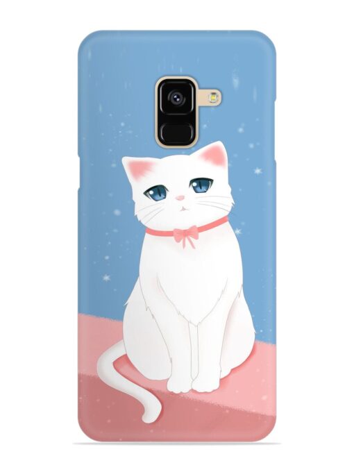 Cute White Cat Snap Case for Samsung Galaxy A8 (2018)