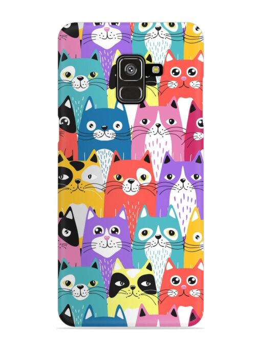 Funny Cartoon Cats Snap Case for Samsung Galaxy A8 Plus