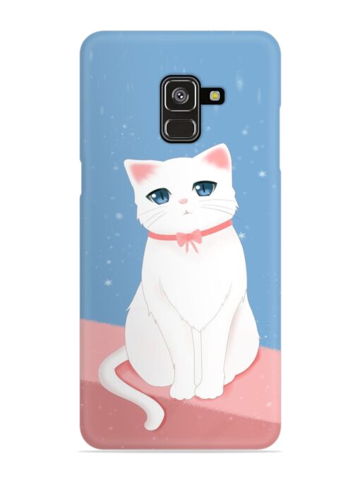 Cute White Cat Snap Case for Samsung Galaxy A8 Plus Zapvi