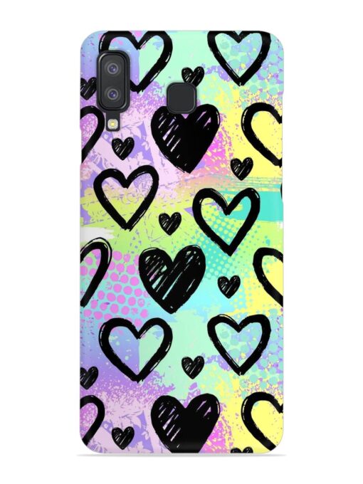 Bright Pattern Hearts Snap Case for Samsung Galaxy A8 Star