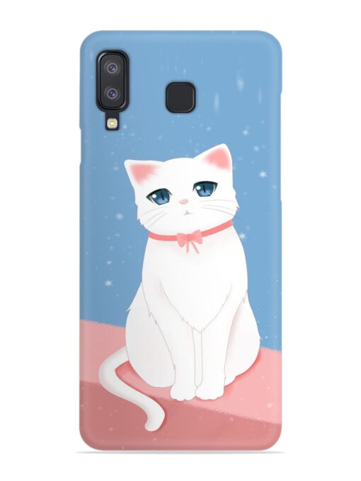 Cute White Cat Snap Case for Samsung Galaxy A8 Star