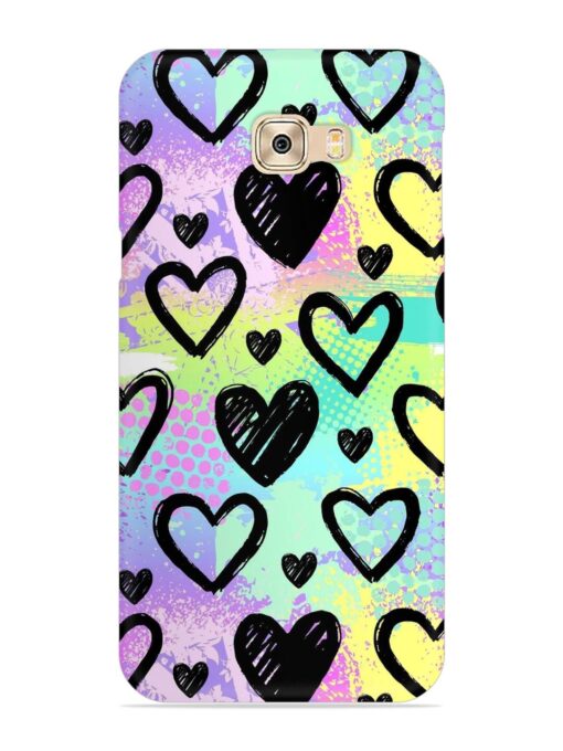 Bright Pattern Hearts Snap Case for Samsung Galaxy C7 Pro