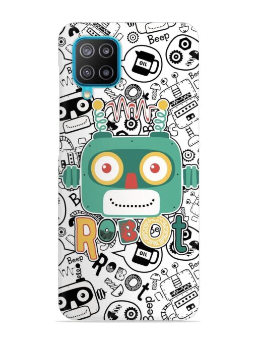 Robot Modern Seamless Pattern Snap Case for Samsung Galaxy F12 Zapvi