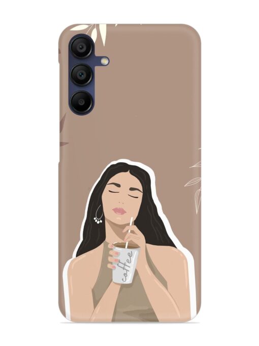 Girl With Coffee Snap Case for Samsung Galaxy F15 (5G)