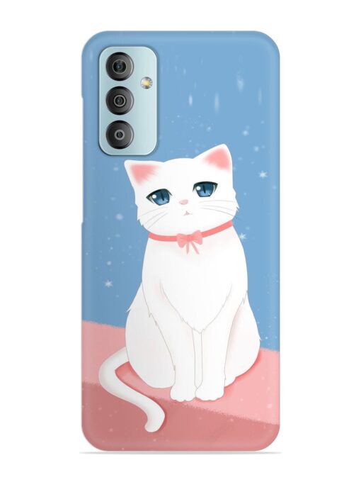 Cute White Cat Snap Case for Samsung Galaxy F23 (5G)