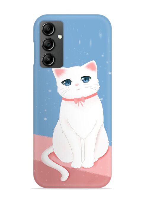 Cute White Cat Snap Case for Samsung Galaxy F34 (5G) Zapvi