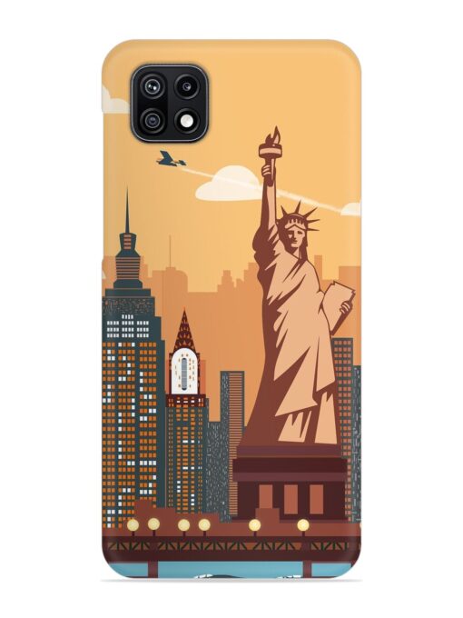 New York Statue Of Liberty Architectural Scenery Snap Case for Samsung Galaxy F42 (5G) Zapvi