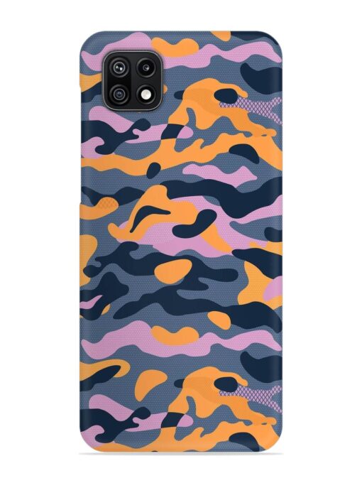 Camouflage Army Military English Orange Art Snap Case for Samsung Galaxy F42 (5G)