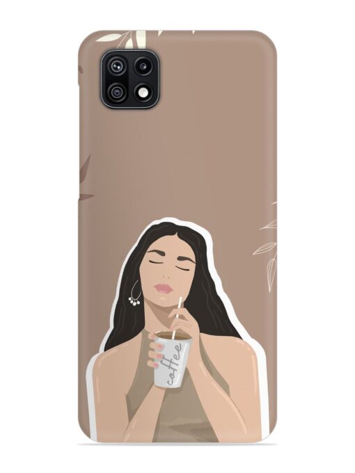 Girl With Coffee Snap Case for Samsung Galaxy F42 (5G)