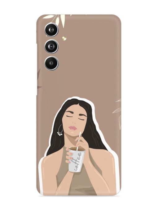 Girl With Coffee Snap Case for Samsung Galaxy F54 (5G) Zapvi