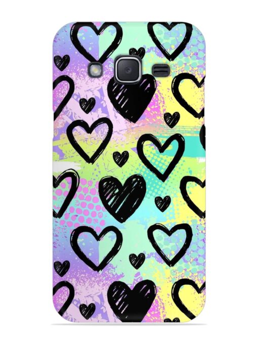 Bright Pattern Hearts Snap Case for Samsung Galaxy J2 (2015) Zapvi