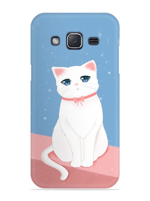 Cute White Cat Snap Case for Samsung Galaxy J2 (2015)