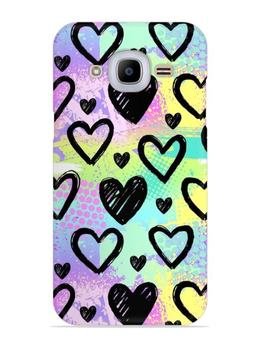 Bright Pattern Hearts Snap Case for Samsung Galaxy J2 (2016)