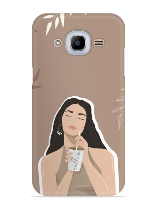 Girl With Coffee Snap Case for Samsung Galaxy J2 (2016) Zapvi