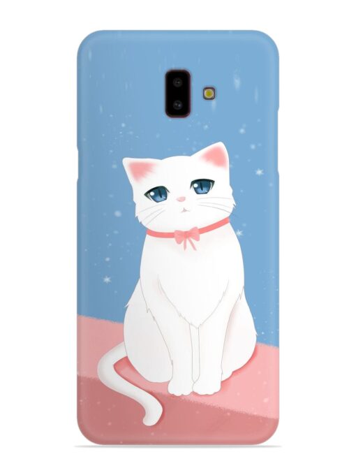 Cute White Cat Snap Case for Samsung Galaxy J6 Plus