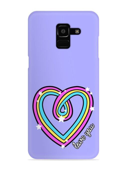 Colorful Rainbow Heart Snap Case for Samsung Galaxy J6 Prime