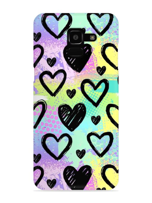 Bright Pattern Hearts Snap Case for Samsung Galaxy J6 Prime Zapvi