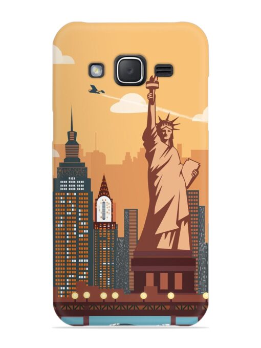 New York Statue Of Liberty Architectural Scenery Snap Case for Samsung Galaxy J7 (2015) Zapvi