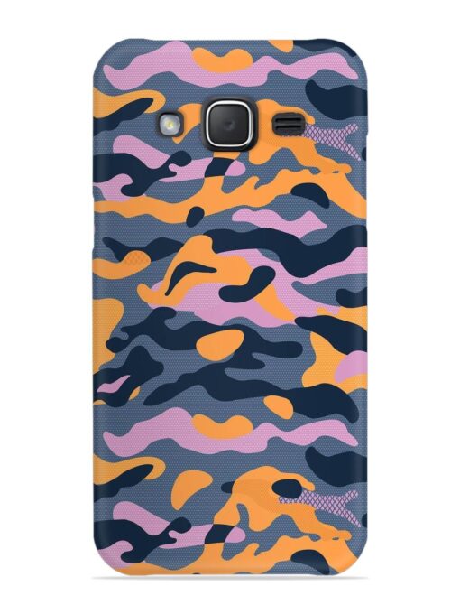 Camouflage Army Military English Orange Art Snap Case for Samsung Galaxy J7 (2015) Zapvi