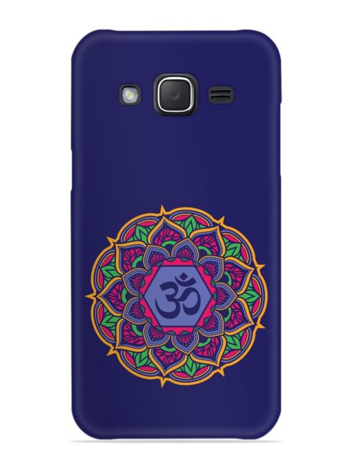 Om Mandala Art Blue Snap Case for Samsung Galaxy J7 (2015) Zapvi