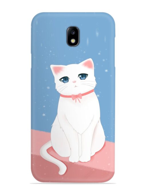 Cute White Cat Snap Case for Samsung Galaxy J7 (2017)