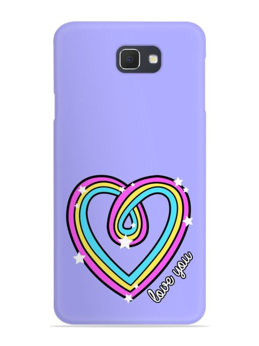 Colorful Rainbow Heart Snap Case for Samsung Galaxy J7 Prime