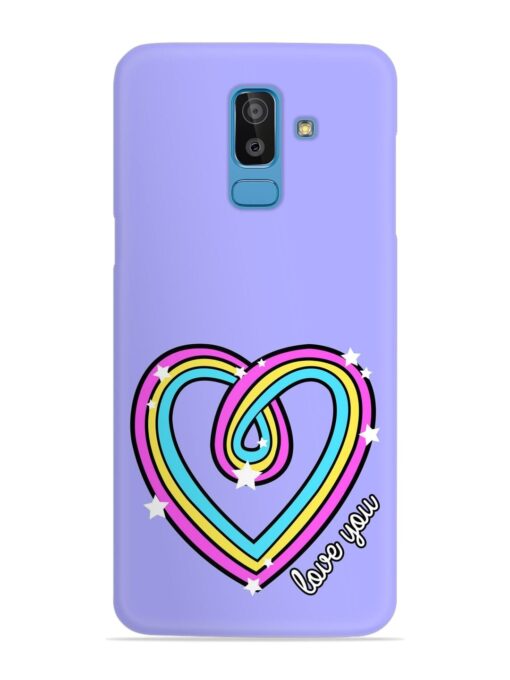 Colorful Rainbow Heart Snap Case for Samsung Galaxy J8