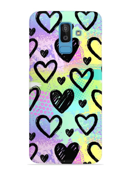 Bright Pattern Hearts Snap Case for Samsung Galaxy J8