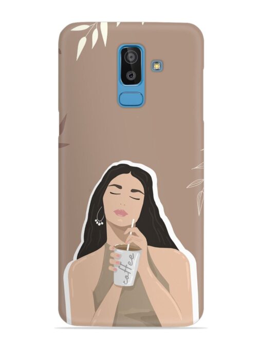 Girl With Coffee Snap Case for Samsung Galaxy J8 Zapvi