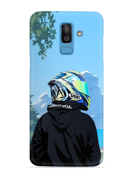 Rider With Helmet Snap Case for Samsung Galaxy J8